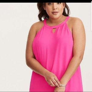 NWT Torrid Pink High Neck Keyhole Tank Top